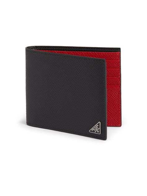 dark red prada wallet|Prada billfold wallet.